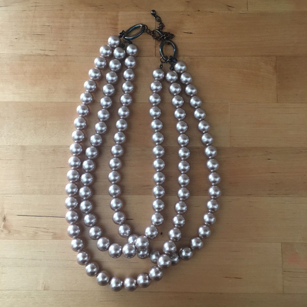 Three strand beaded necklace